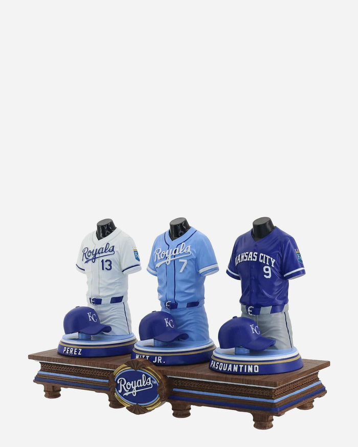 Bobby Witt Jr & Salvador Perez & Vinnie Pasquantino Kansas City Royals 2026 Jersey Bust Triple Bobblehead FOCO - FOCO.com