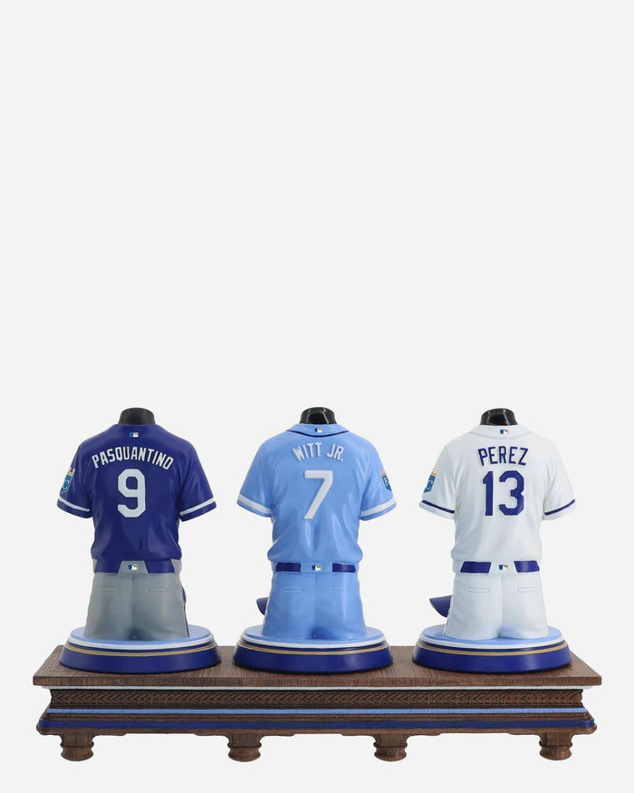 Bobby Witt Jr & Salvador Perez & Vinnie Pasquantino Kansas City Royals 2026 Jersey Bust Triple Bobblehead FOCO - FOCO.com