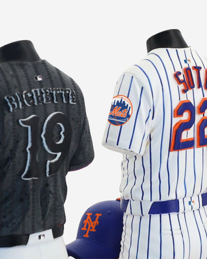 Francisco Lindor & Juan Soto & Bo Bichette New York Mets 2026 Jersey Bust Triple Bobblehead FOCO - FOCO.com