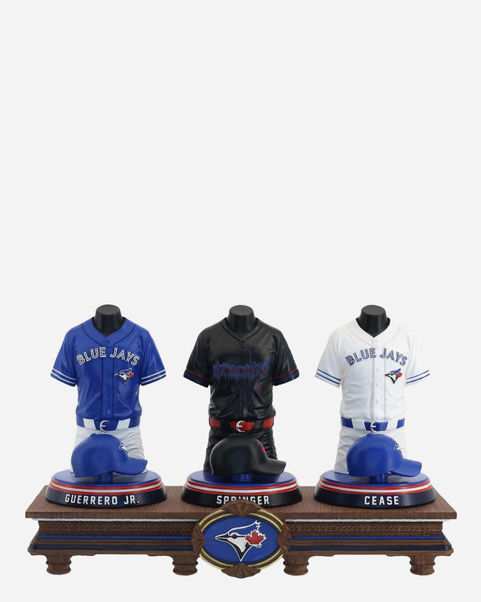 Vladimir Guerrero Jr & George Springer & Dylan Cease Toronto Blue Jays 2026 Jersey Bust Triple Bobblehead FOCO - FOCO.com