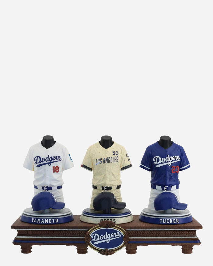 Yoshinobu Yamamato & Mookie Betts & Kyle Tucker Los Angeles Dodgers 2026 Jersey Bust Triple Bobblehead FOCO - FOCO.com