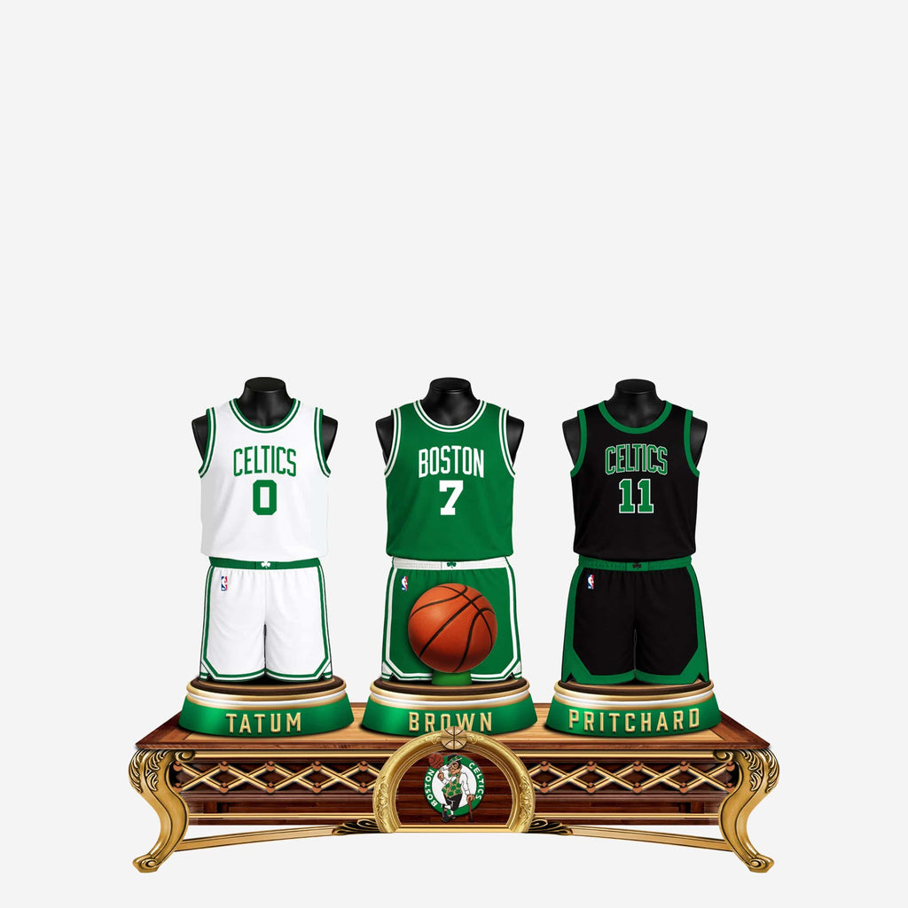 Jayson Tatum & Jaylen Brown & Payton Pritchard Boston Celtics Triple Jersey Bust FOCO - FOCO.com