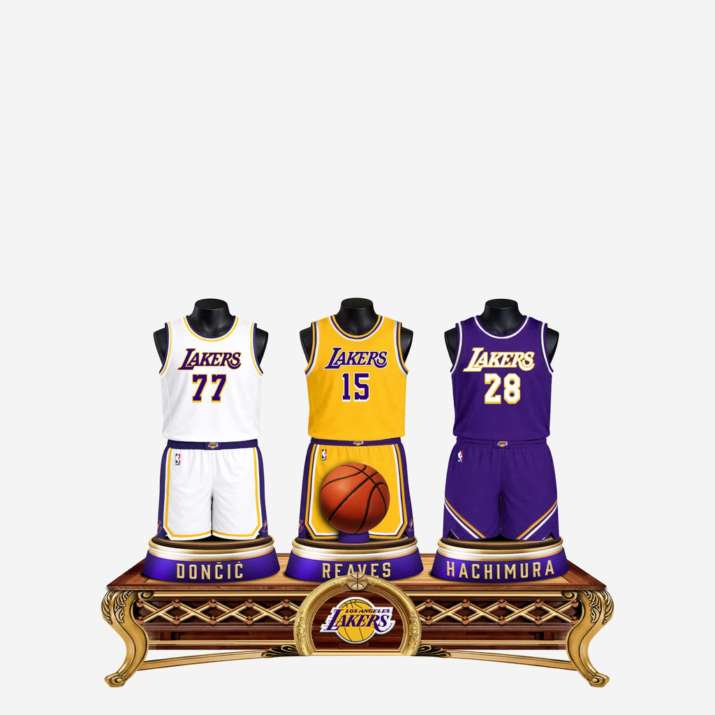 Luka Doncic & Austin Reaves & Rui Hachimura Los Angeles Lakers Triple Jersey Bust FOCO - FOCO.com