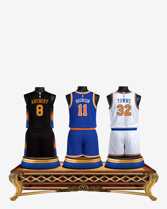 Jalen Brunson & Karl-Anthony Towns & OG Anunoby New York Knicks Triple Jersey Bust FOCO - FOCO.com