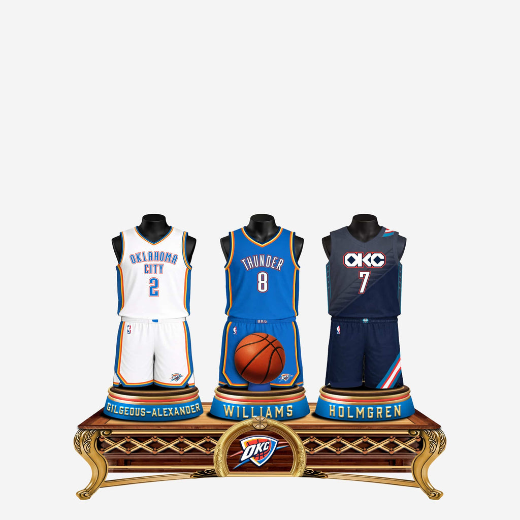 Shai Gilgeous-Alexander & Jalen Williams & Chet Holmgren Oklahoma City Thunder Triple Jersey Bust FOCO - FOCO.com