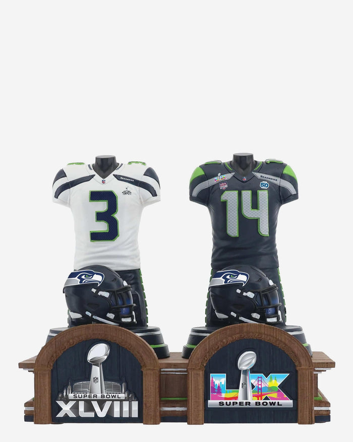 Seattle Seahawks Super Bowl LX Champions Historical Jersey Bust Bobblehead