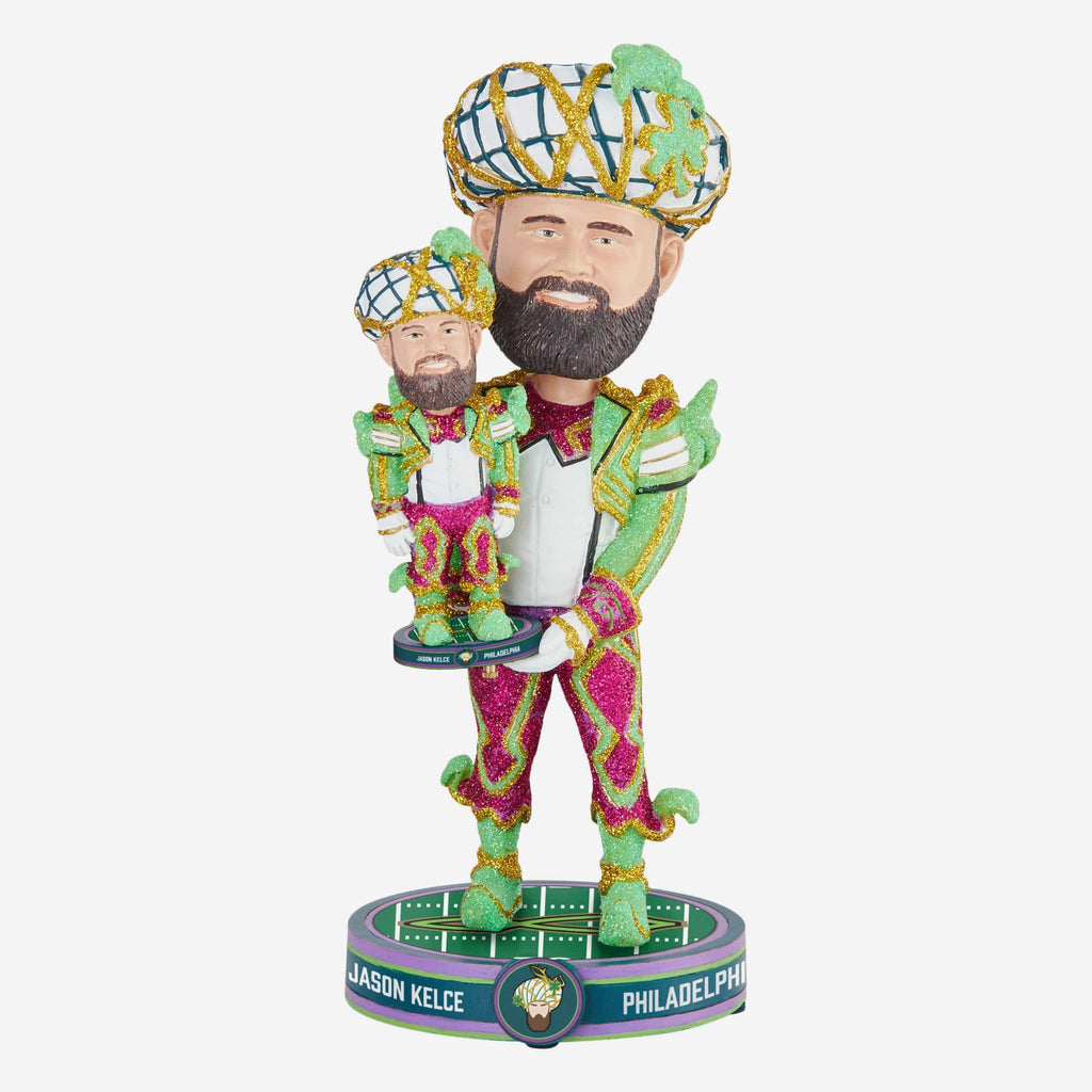 Jason Kelce Mummer Suit Bobble Dubblz Bobblehead FOCO - FOCO.com