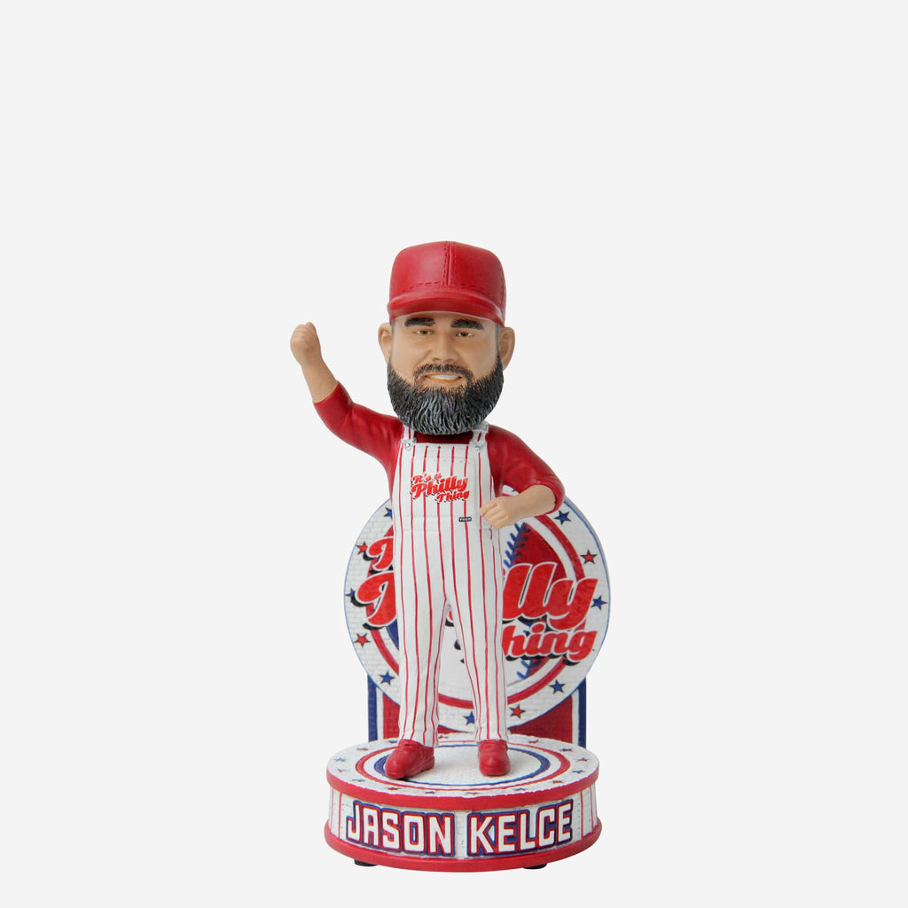 Jason Kelce Bib Overalls Dancing Mini Bobblehead FOCO - FOCO.com