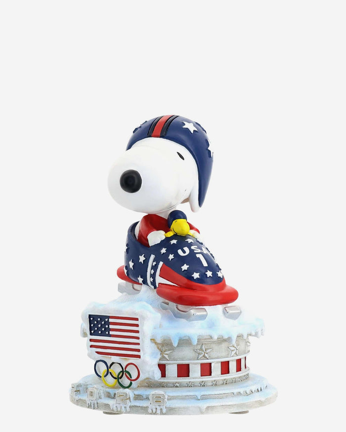 Team USA Peanuts Snoopy & Woodstock Bobsled Mini Bobblehead Scene FOCO - FOCO.com