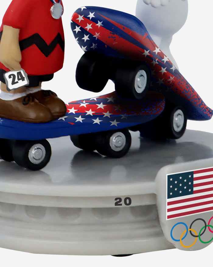 Team USA Charlie Brown & Snoopy Peanuts Skateboarding Dual Mini Bobblehead FOCO - FOCO.com