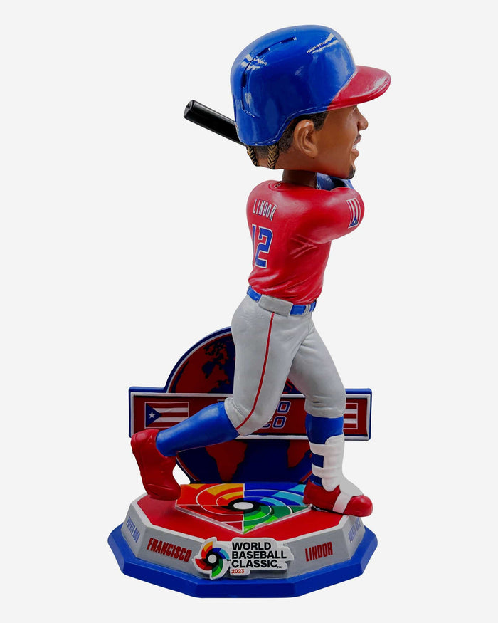 Francisco Lindor Puerto Rico 2023 World Baseball Classic Alternate Uniform Bobblehead FOCO - FOCO.com