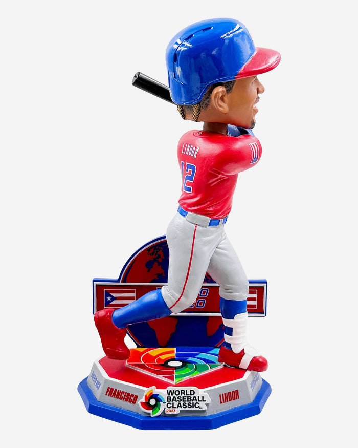 Francisco Lindor Puerto Rico 2023 World Baseball Classic Alternate Uniform Bobblehead FOCO - FOCO.com