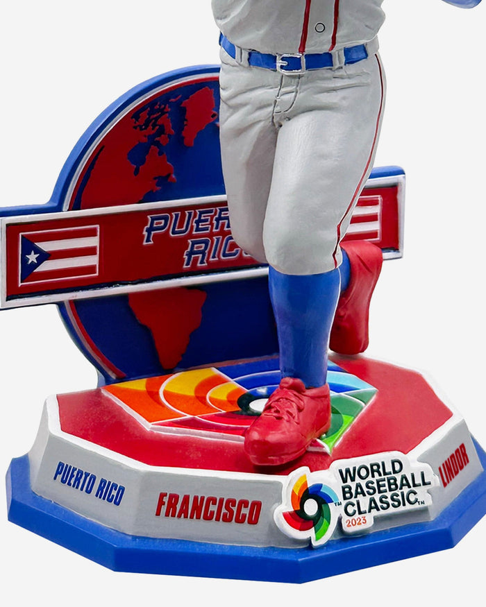 Francisco Lindor Puerto Rico 2023 World Baseball Classic Away Uniform Bobblehead FOCO - FOCO.com