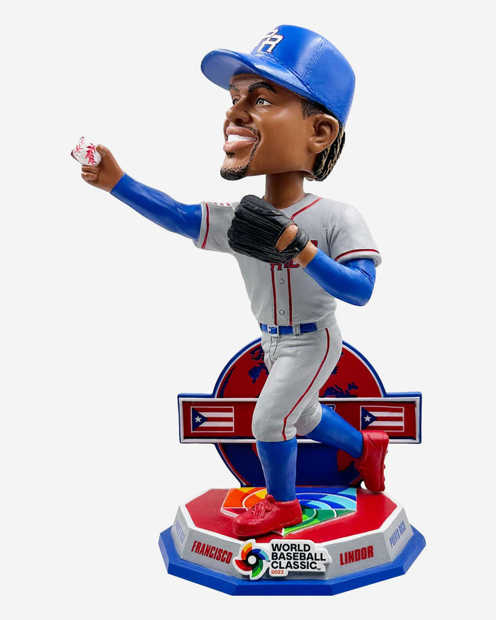 Francisco Lindor Puerto Rico 2023 World Baseball Classic Away Uniform Bobblehead FOCO - FOCO.com