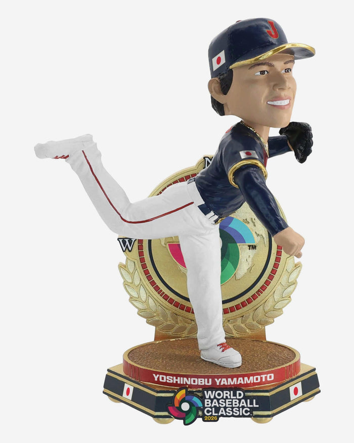 Yoshinobu Yamamoto Japan 2026 World Baseball Classic Away Uniform Pitching Bobblehead FOCO - FOCO.com