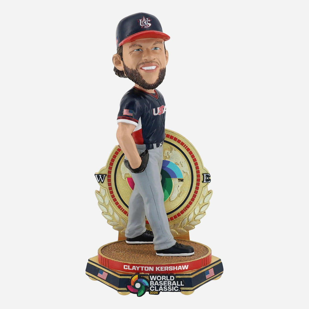 Clayton Kershaw USA 2026 World Baseball Classic Away Uniform Bobblehead FOCO - FOCO.com