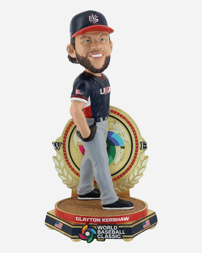 Clayton Kershaw USA 2026 World Baseball Classic Away Uniform Bobblehead FOCO - FOCO.com