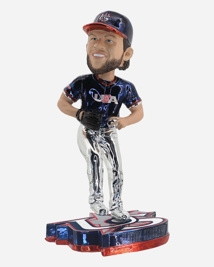 Clayton Kershaw USA 2026 World Baseball Classic Electroplated Edition Bobblehead FOCO - FOCO.com