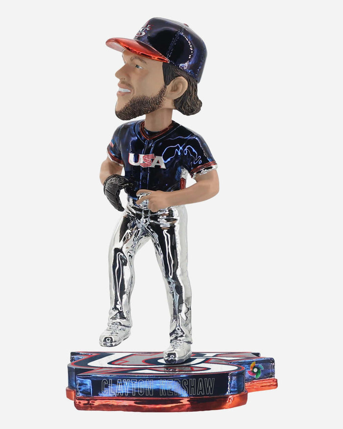 Clayton Kershaw USA 2026 World Baseball Classic Electroplated Edition Bobblehead FOCO - FOCO.com