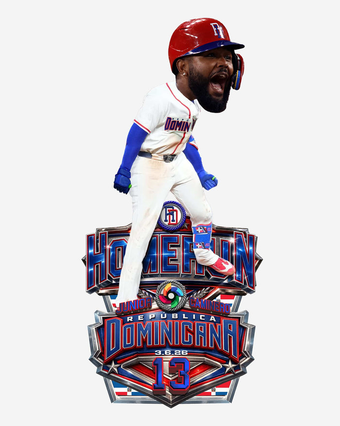 Junior Caminero Dominican Republic 2026 World Baseball Classic Home Run Celebration Bobblehead FOCO - FOCO.com