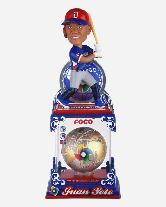 Juan Soto Dominican Republic 2026 World Baseball Classic Globe Case Bobblehead FOCO - FOCO.com