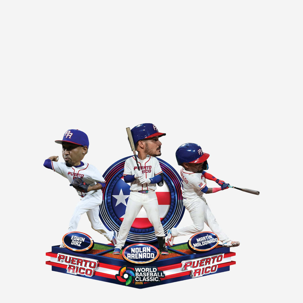 Puerto Rico 2026 World Baseball Classic Triple Bobblehead FOCO - FOCO.com