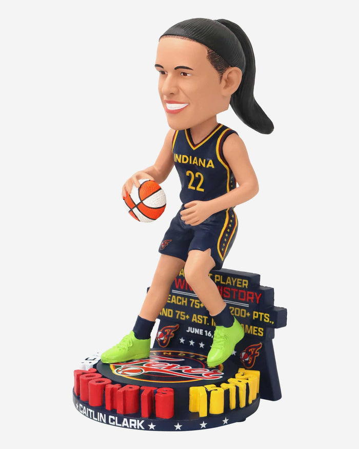 Caitlin Clark Indiana Fever Points & Rebounds & Assists Record Breaker Bobblehead FOCO - FOCO.com