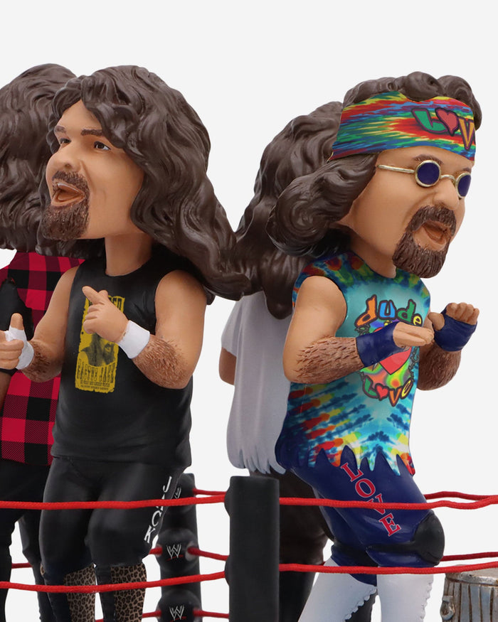 Mick Foley & Mankind & Cactus Jack & Dude Love Faces of Foley WWE Quad Spinner Bobblehead FOCO - FOCO.com