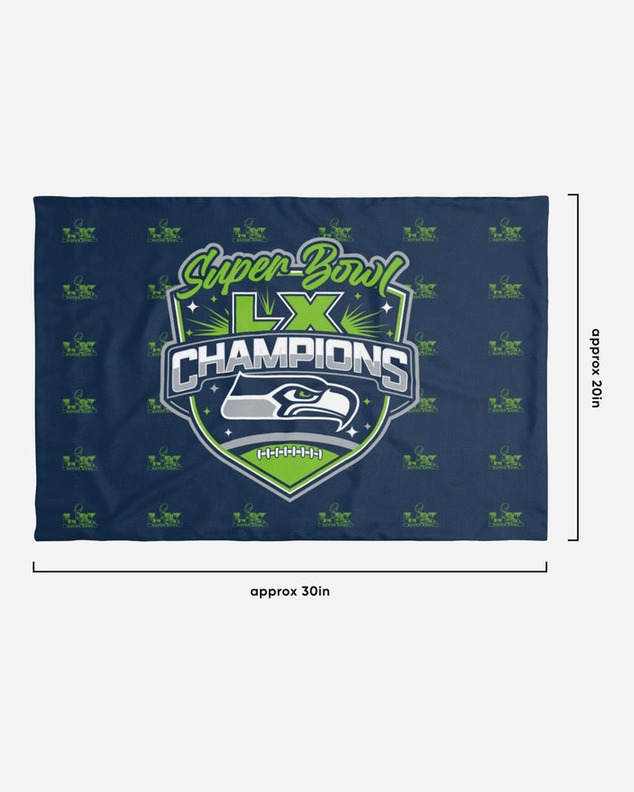 Seattle Seahawks Super Bowl LX Champions 2 Pack Twin Pillowcase FOCO - FOCO.com