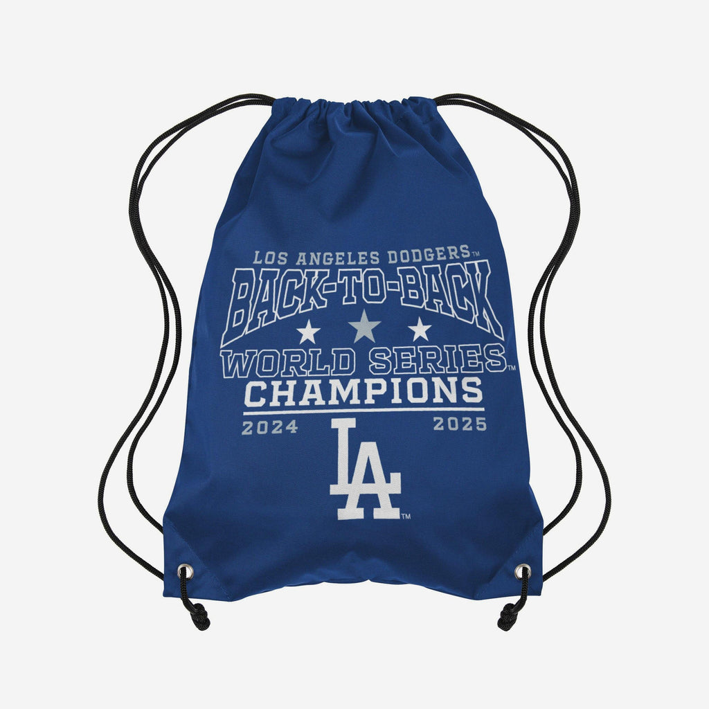 Los Angeles Dodgers 2025 Back To Back World Series Champions Drawstring Backpack FOCO - FOCO.com