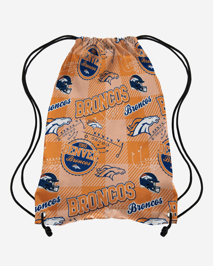Denver Broncos Thematic Repeat Print Drawstring Backpack FOCO - FOCO.com