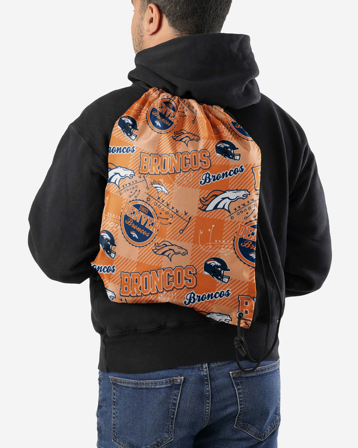 Denver Broncos Thematic Repeat Print Drawstring Backpack FOCO - FOCO.com