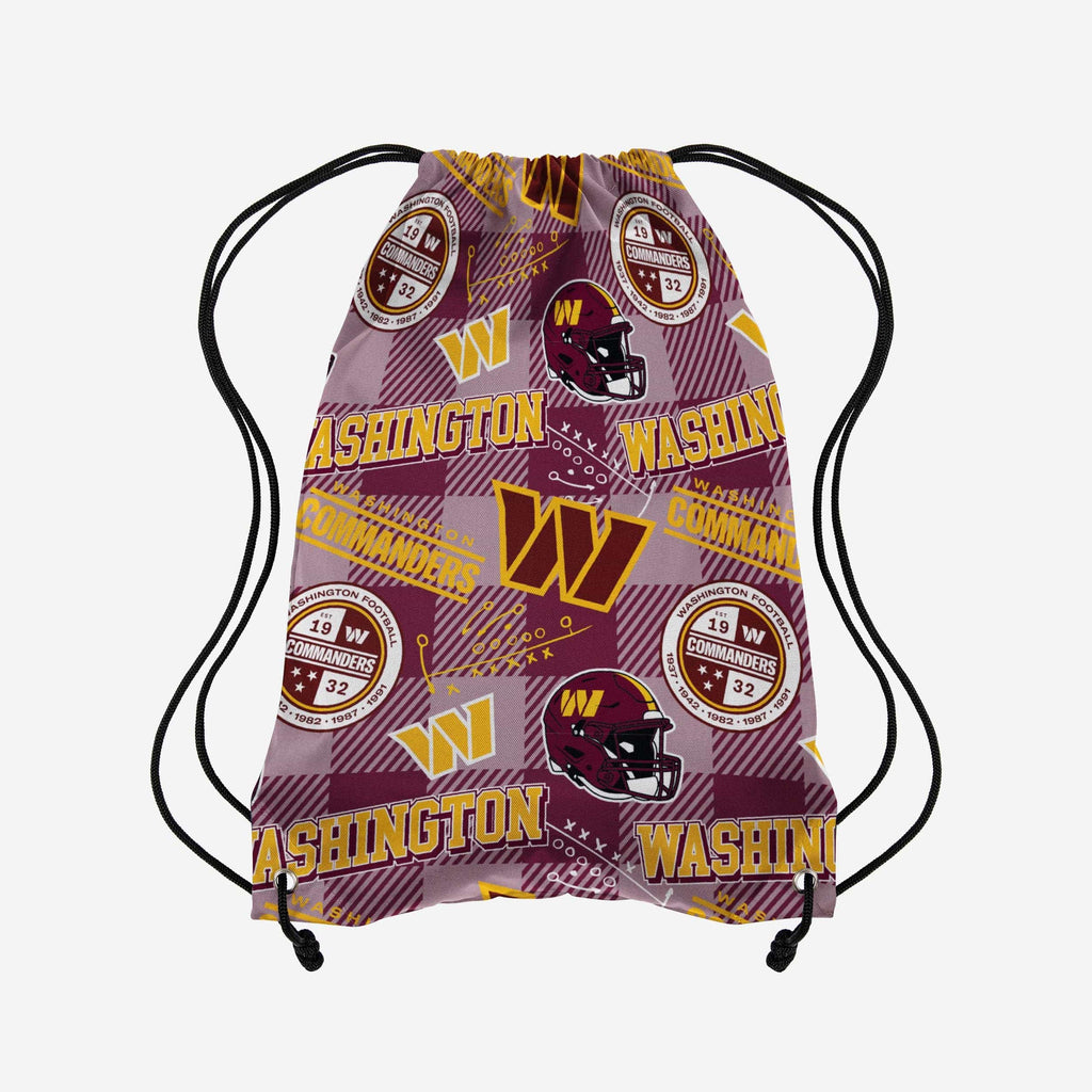 Washington Commanders Thematic Repeat Print Drawstring Backpack FOCO - FOCO.com