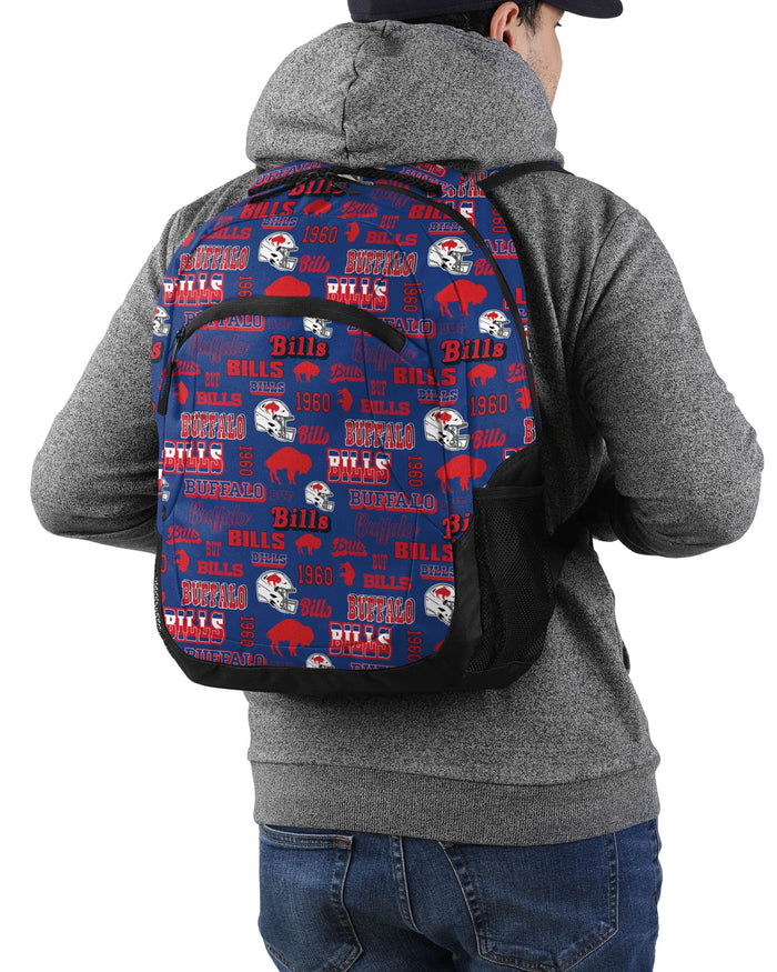Buffalo Bills Repeat Retro Print Action Backpack FOCO - FOCO.com