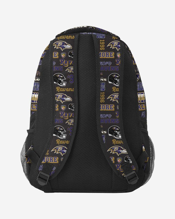 Baltimore Ravens Repeat Retro Print Action Backpack FOCO - FOCO.com