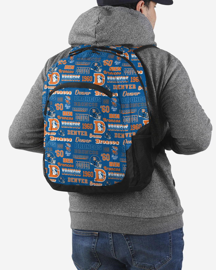 Denver Broncos Repeat Retro Print Action Backpack FOCO - FOCO.com
