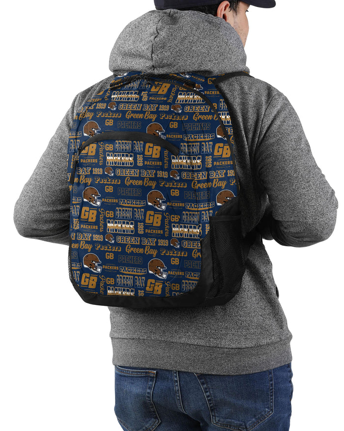 Green Bay Packers Repeat Retro Print Action Backpack FOCO - FOCO.com