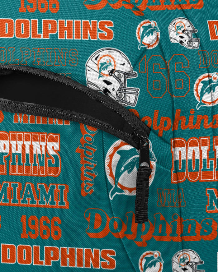 Miami Dolphins Repeat Retro Print Action Backpack FOCO - FOCO.com