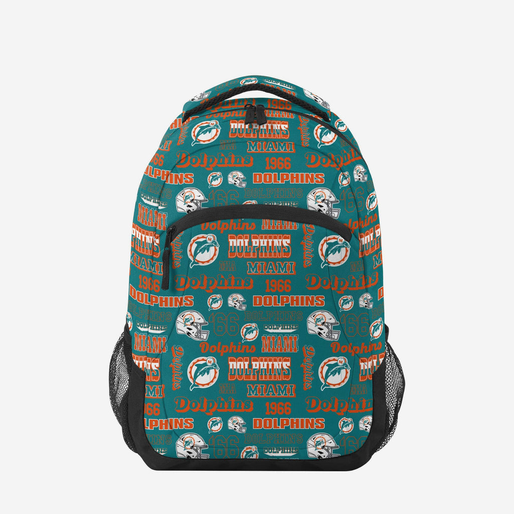 Miami Dolphins Repeat Retro Print Action Backpack FOCO - FOCO.com