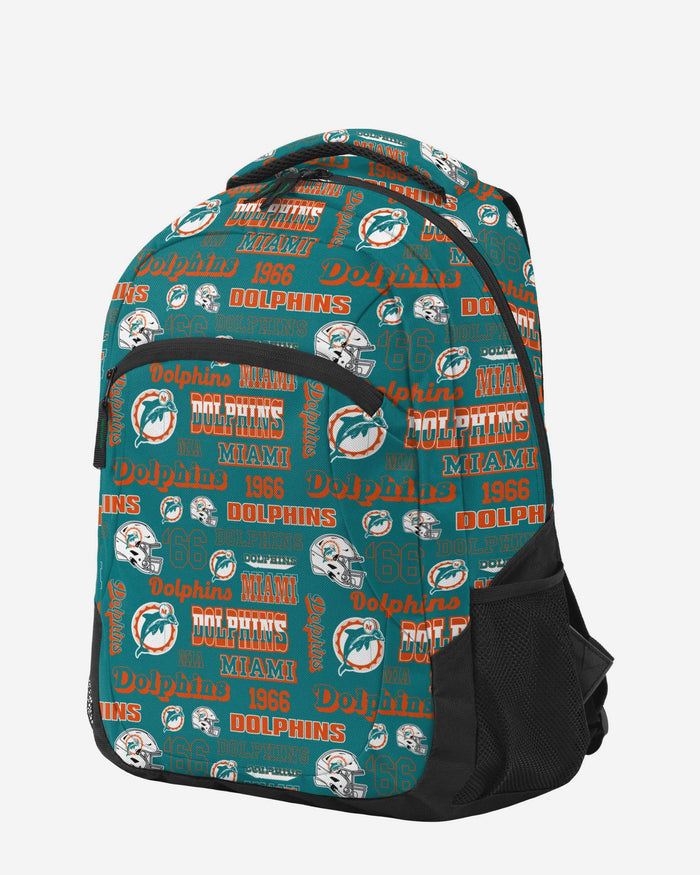 Miami Dolphins Repeat Retro Print Action Backpack FOCO - FOCO.com