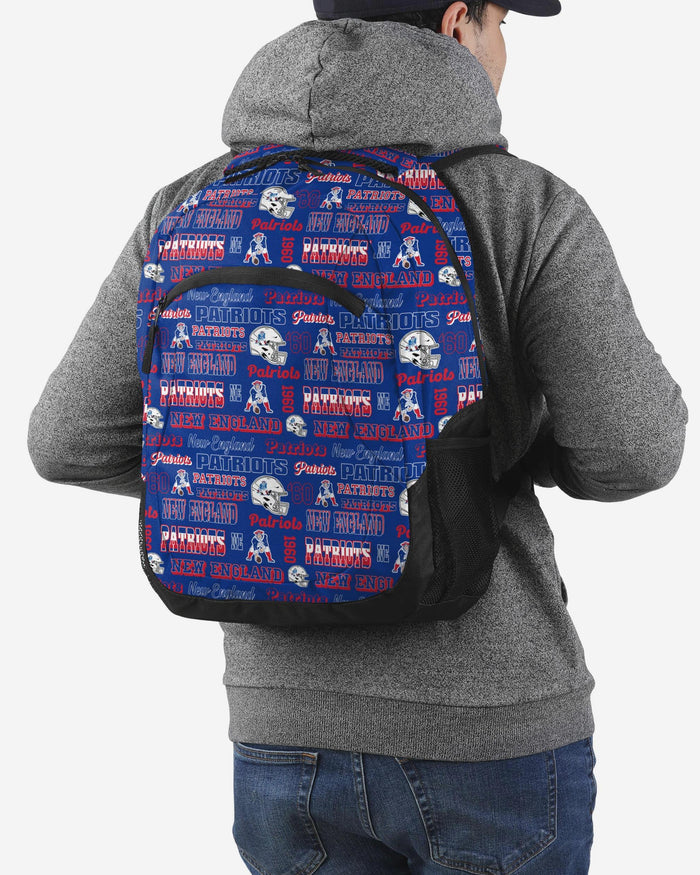 New England Patriots Repeat Retro Print Action Backpack FOCO - FOCO.com