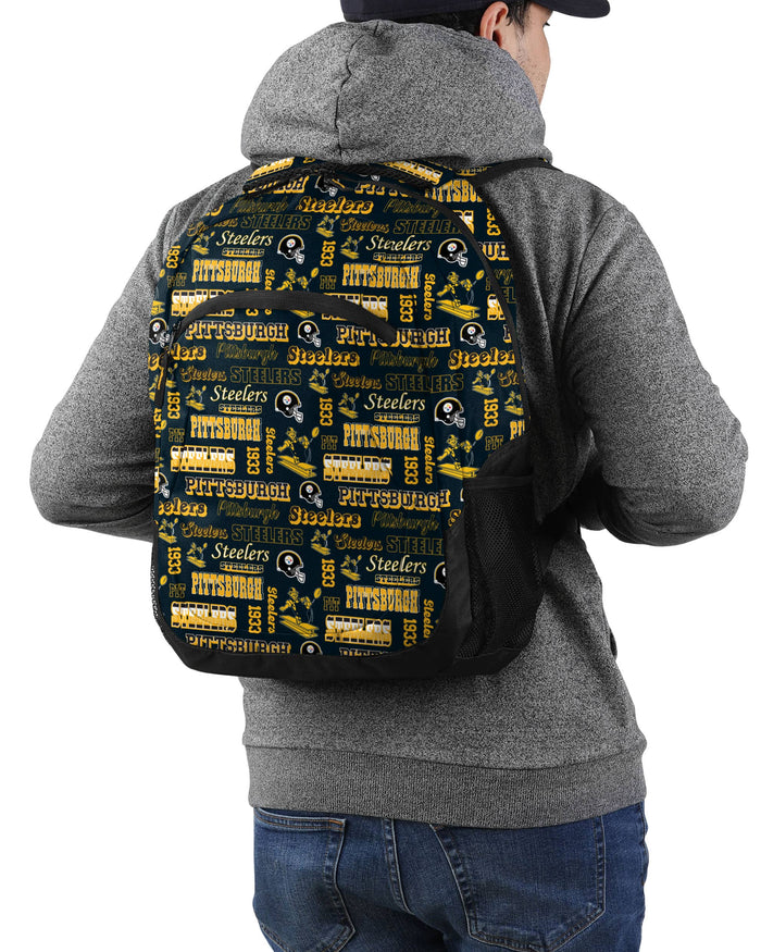 Pittsburgh Steelers Repeat Retro Print Action Backpack FOCO - FOCO.com