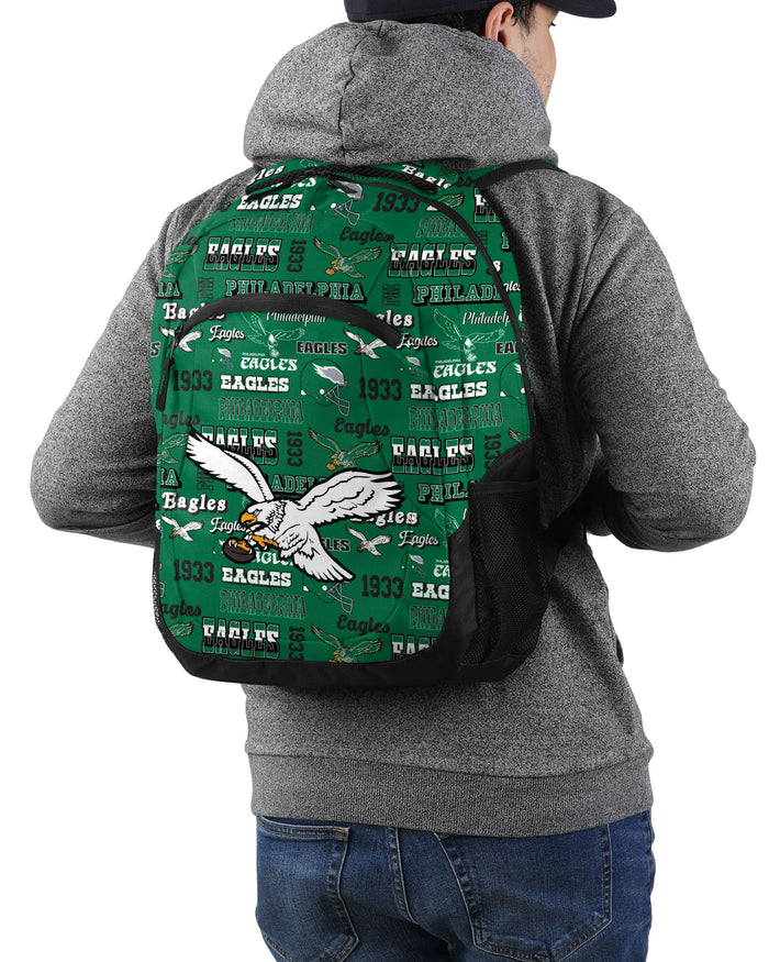 Philadelphia Eagles Repeat Retro Print Action Backpack FOCO - FOCO.com