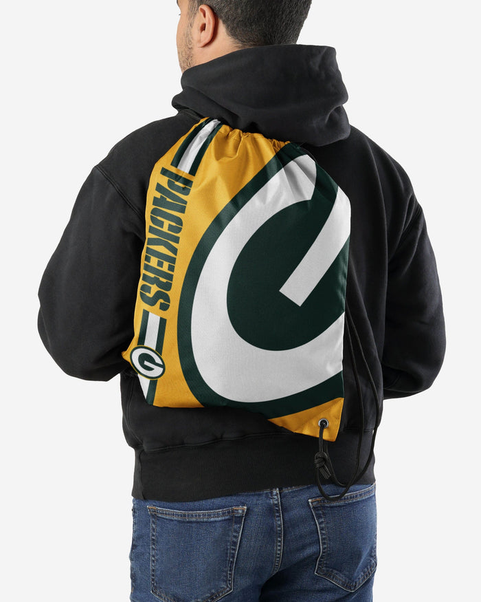 Green Bay Packers Yellow Alternate Color Big Logo Drawstring Backpack FOCO - FOCO.com