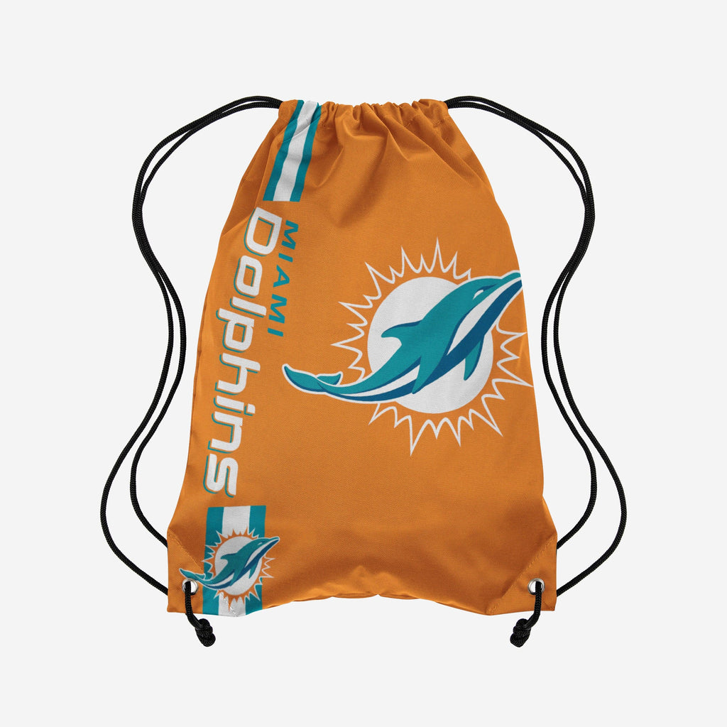 Miami Dolphins Orange Alternate Color Big Logo Drawstring Backpack FOCO - FOCO.com