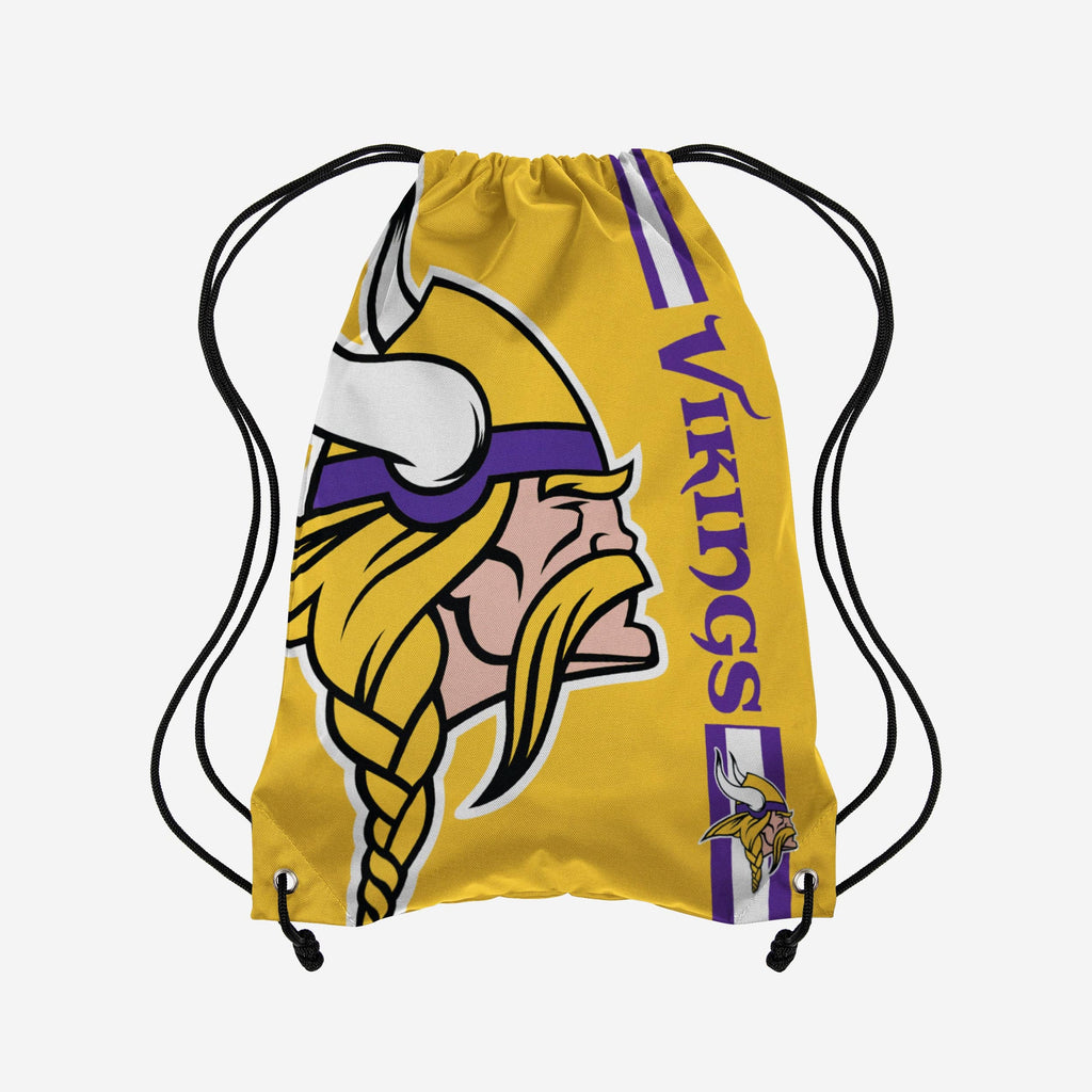 Minnesota Vikings Yellow Alternate Color Big Logo Drawstring Backpack FOCO - FOCO.com