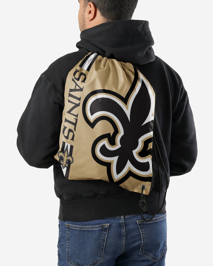 New Orleans Saints Gold Alternate Color Big Logo Drawstring Backpack FOCO - FOCO.com