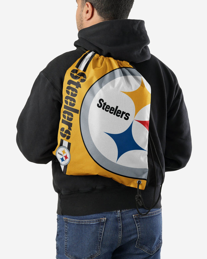 Pittsburgh Steelers Yellow Alternate Color Big Logo Drawstring Backpack FOCO - FOCO.com