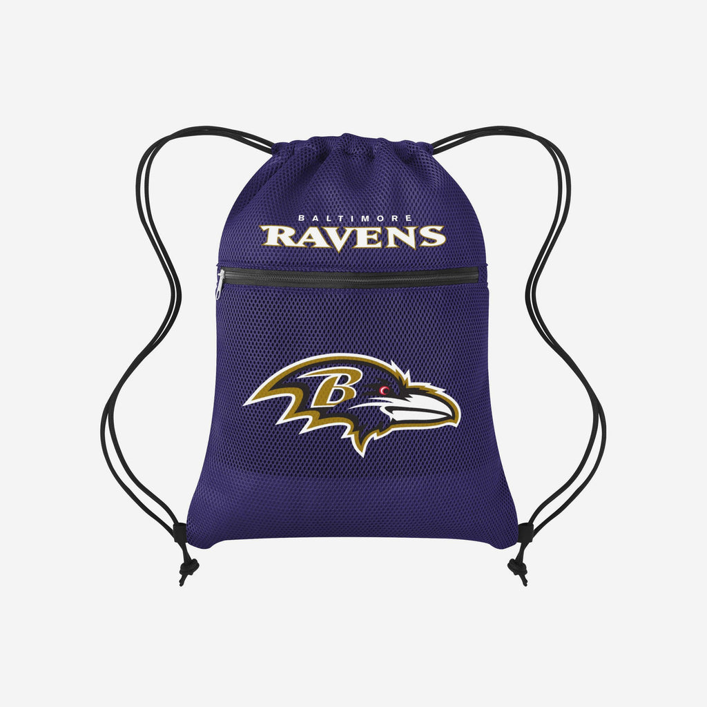 Baltimore Ravens Mesh Pocket Drawstring Backpack FOCO - FOCO.com