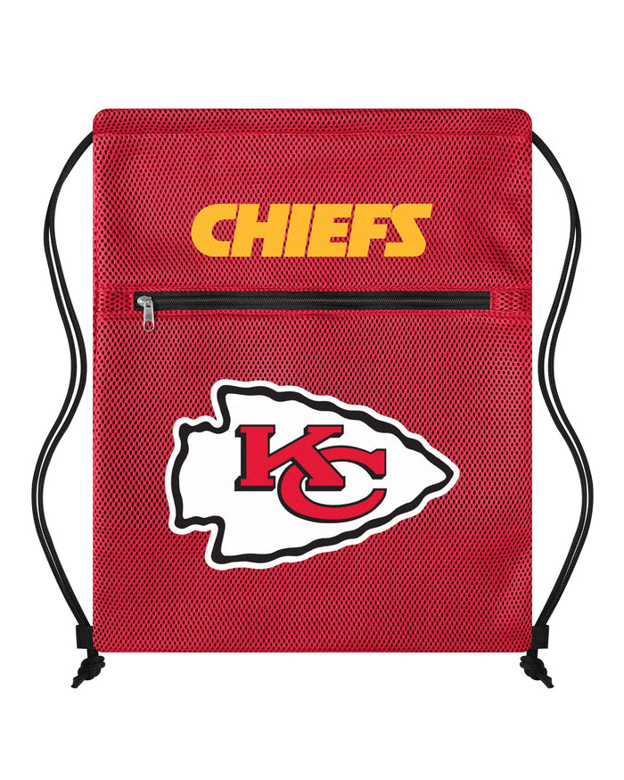 Kansas City Chiefs Mesh Pocket Drawstring Backpack FOCO - FOCO.com